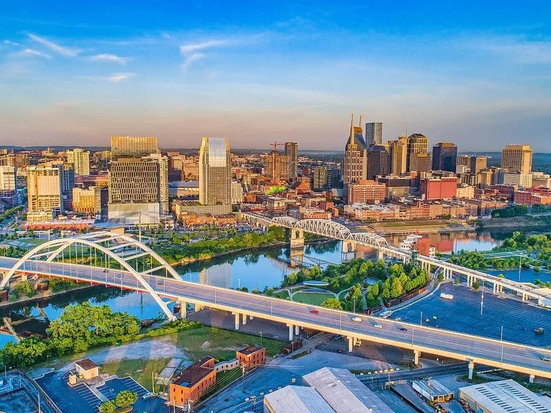 Aerial view of Nashville in the daytime