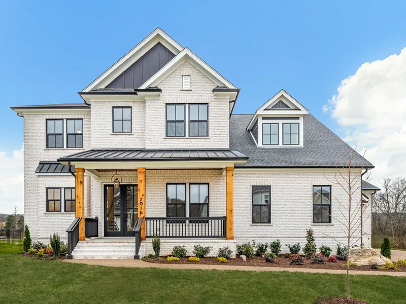 A new white brick home in Middle Tennessee